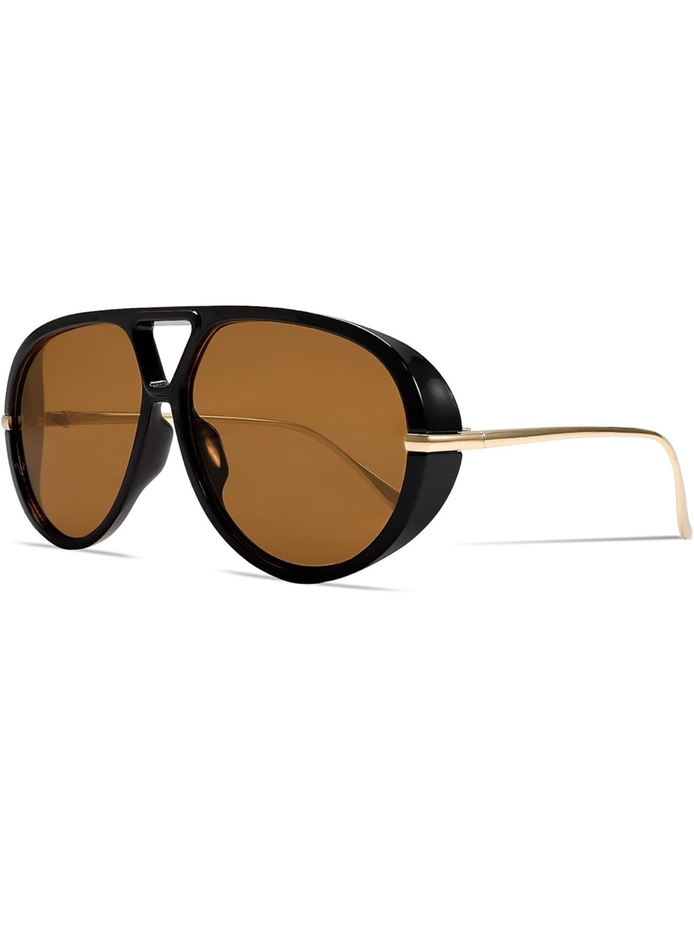 Unisex Retro Gold  Aviator Sunglasses with Brown Lenses